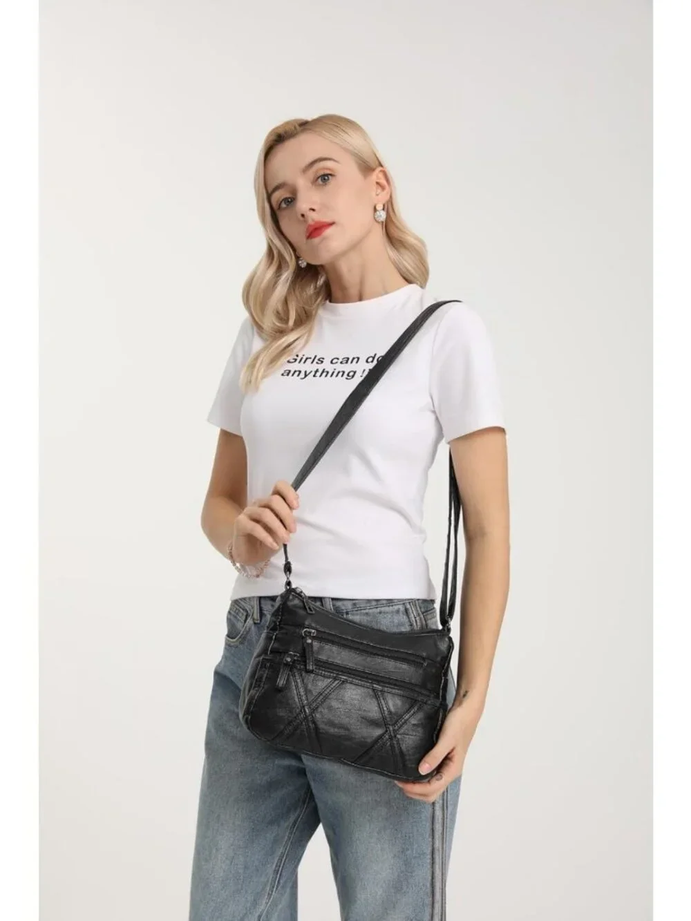 Small Vegan Crossbody Bag for Women - Lightweight, Classic Design, Multiple
